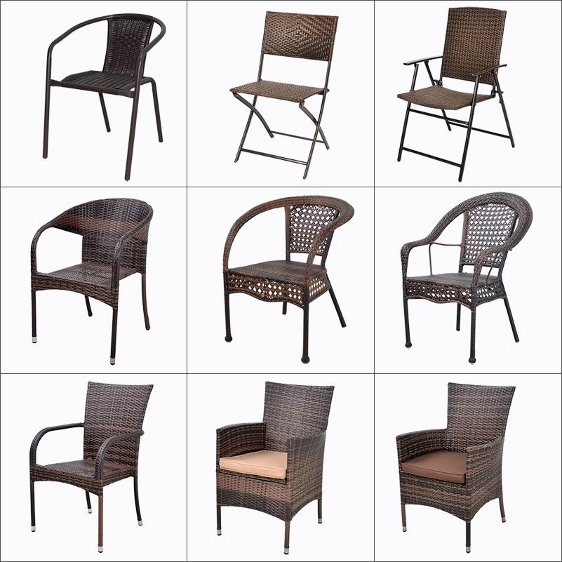 户外桌椅阳台庭院露台咖啡餐饮店藤椅折叠编藤户外桌椅餐椅藤椅子