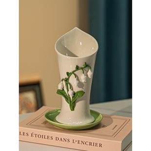 置餐桌 陶瓷铃兰手揉花筷子管排水家客厅干花装 斯堪 纳维亚风格