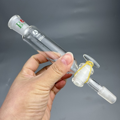 筒形分液滴液漏斗25ml玻璃阀门耐酸活塞标准磨口14×2可定做