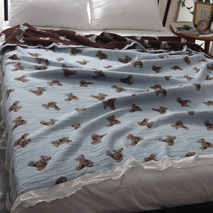 韩式 花边毯子盖毯夏季 毛巾被纯棉纱布沙发巾全棉单双人床盖薄被子