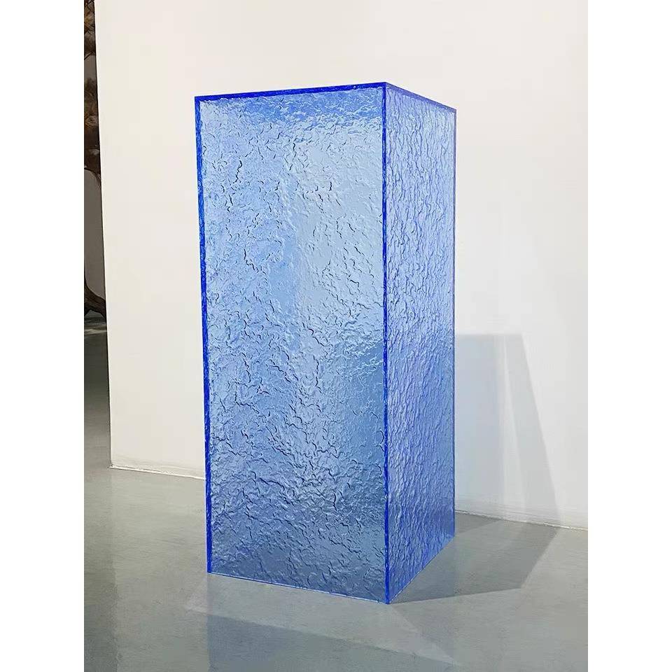 透明有机玻璃亚克力板彩色板服装店条纹石头纹落地摆件底座展示架