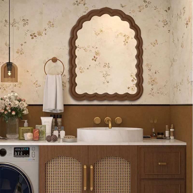 法式镜子卫生间壁挂浴室镜卧室挂墙异形化妆镜欧式客厅轻奢装饰镜