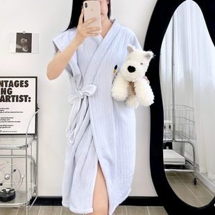 女穿不掉毛穿大可睡袍 可浴衣款 式 浴袍浴巾吸水浴裙式 裹洗澡可夏季