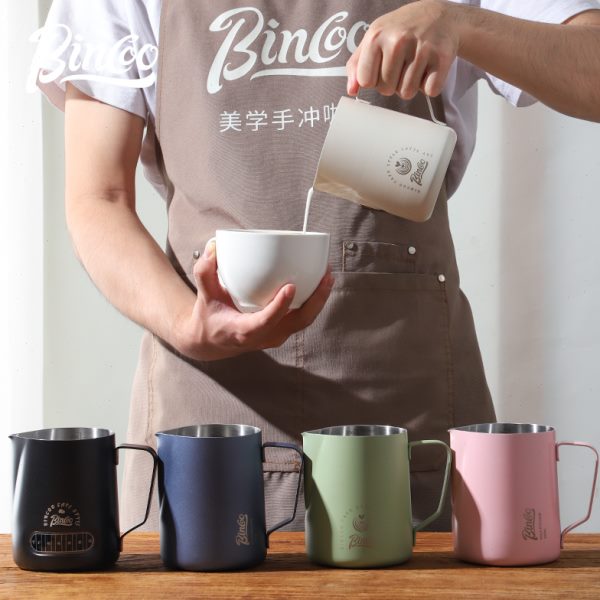 拉花杯奶o缸打具配专业奶咖啡in缸拉花尖嘴拉花c泡不锈钢oB神器器