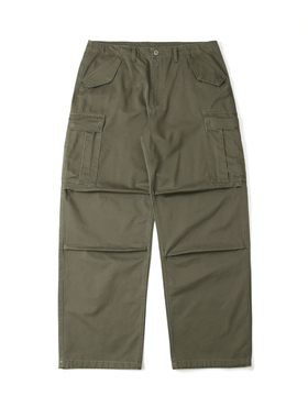 GETY春夏薄款伞兵裤阔腿直筒工装男生精梳全棉抽绳（脚口可调收）