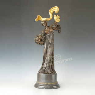 铜雕塑长裙舞EP15F15FJ欧式 人物工艺装 饰品酒店客厅家居桌面摆件