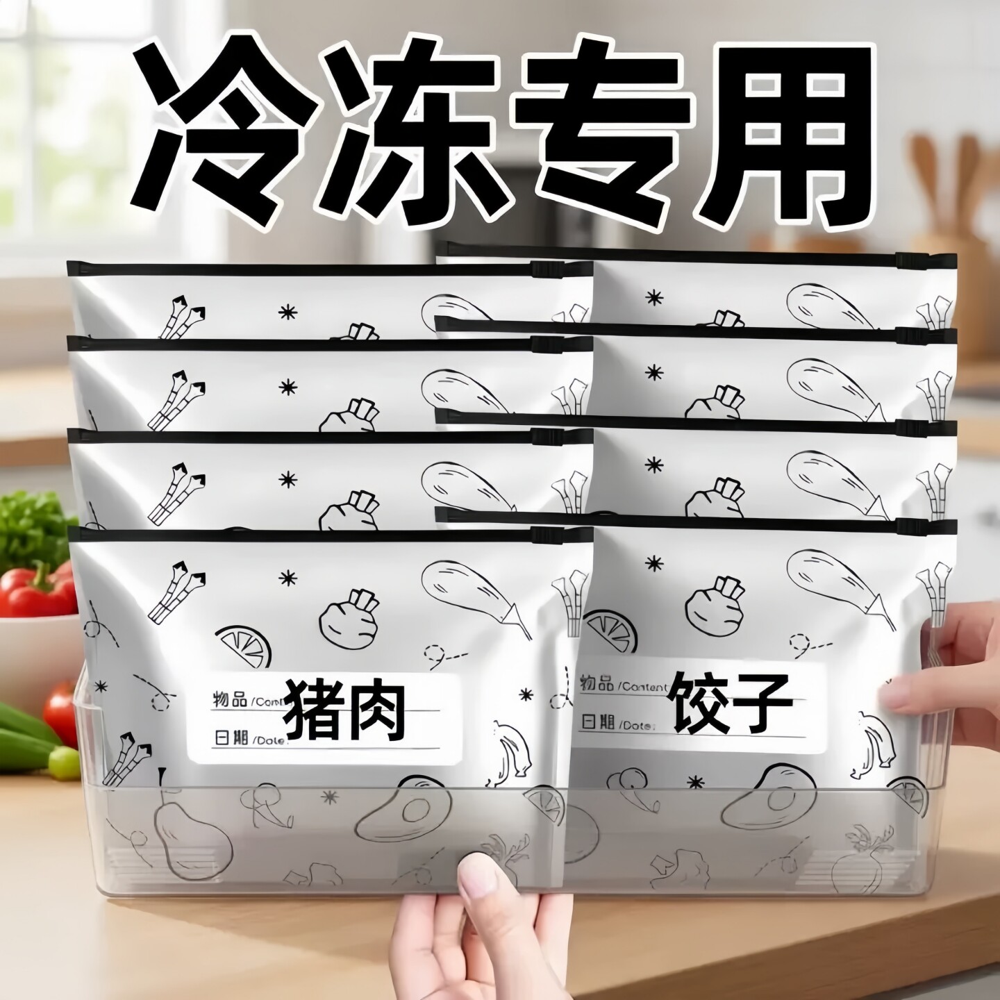 冰箱铝箔食品级冷冻自封保鲜袋