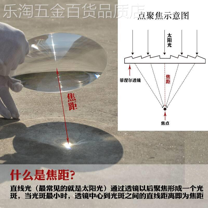 新款菲涅尔透镜聚光点火圆形直径180mm光学LED透镜透明亚克力材质