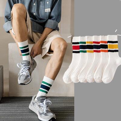 Children Colourful Stripes Mid calf Socks Daily Leisure