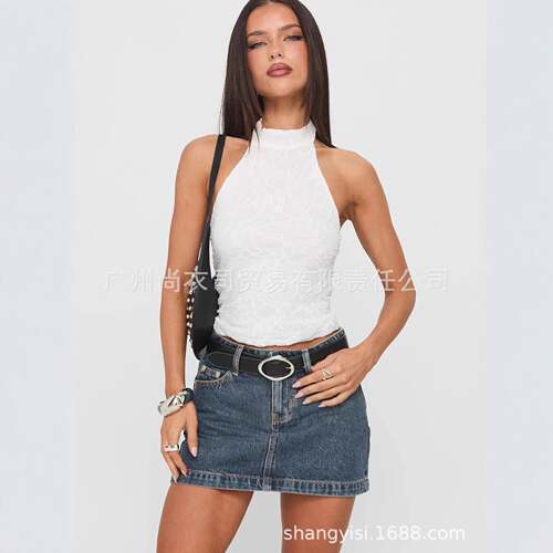 Nickei Skirt Washed Blue Denim Mini