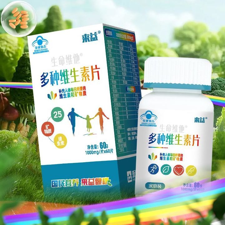 来益复合多种维生素矿物质多维c维b维e维a叶酸钙铁锌中老年成人