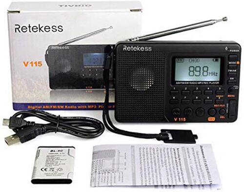 TIVDIO V-115 Portable Shortwave Transistor Radio VAM/FM Ster