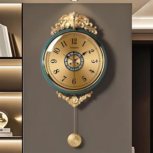 艺术创意钟表挂墙时钟2025新款 客厅轻奢欧式 高级感大气高端挂钟