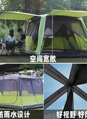 两一厅自动快速开帐篷4YLCC-47-室人双层营沙滩帐篷多人露8露营大