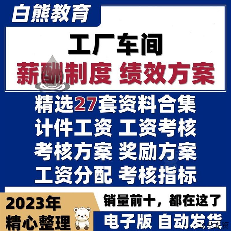 生产制造工厂车间员工奖金薪酬方案计件工资提成薪资绩效考核模板