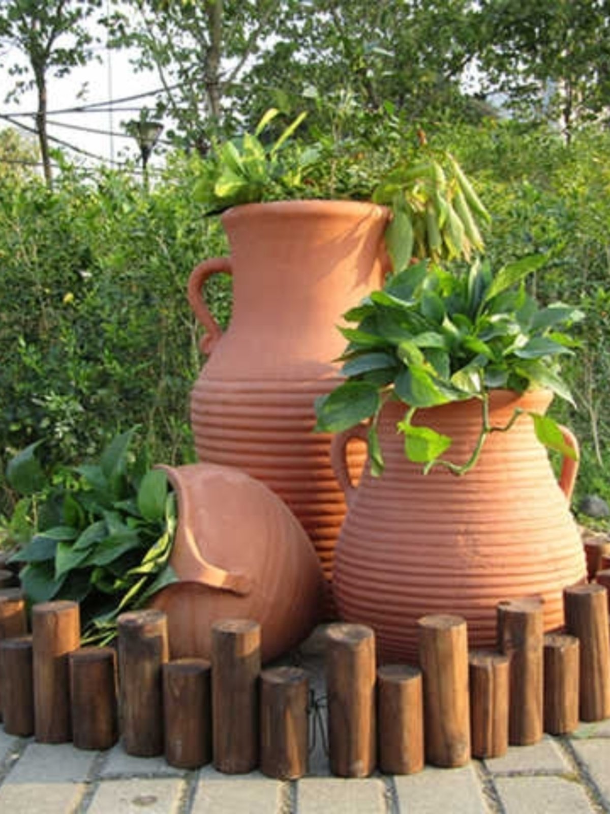 户外大号庭院花盆深高盆红泥陶土花盆粗陶罐组合落地景观大号瓦盆