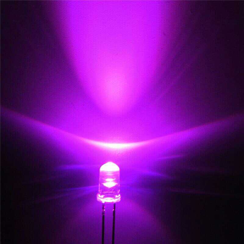 LED直插发光二极管F5MM圆头 白发粉红 粉红色灯 粉红光 短脚 高亮