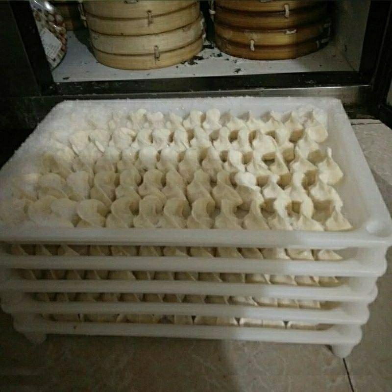 塑料托盘长方形商用速冻饺子盘白色拖盘家用冷冻水饺盘托盘