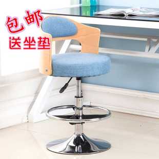 实木靠背现代简约电脑椅学生学习书桌椅家用升降旋转儿童书房转椅