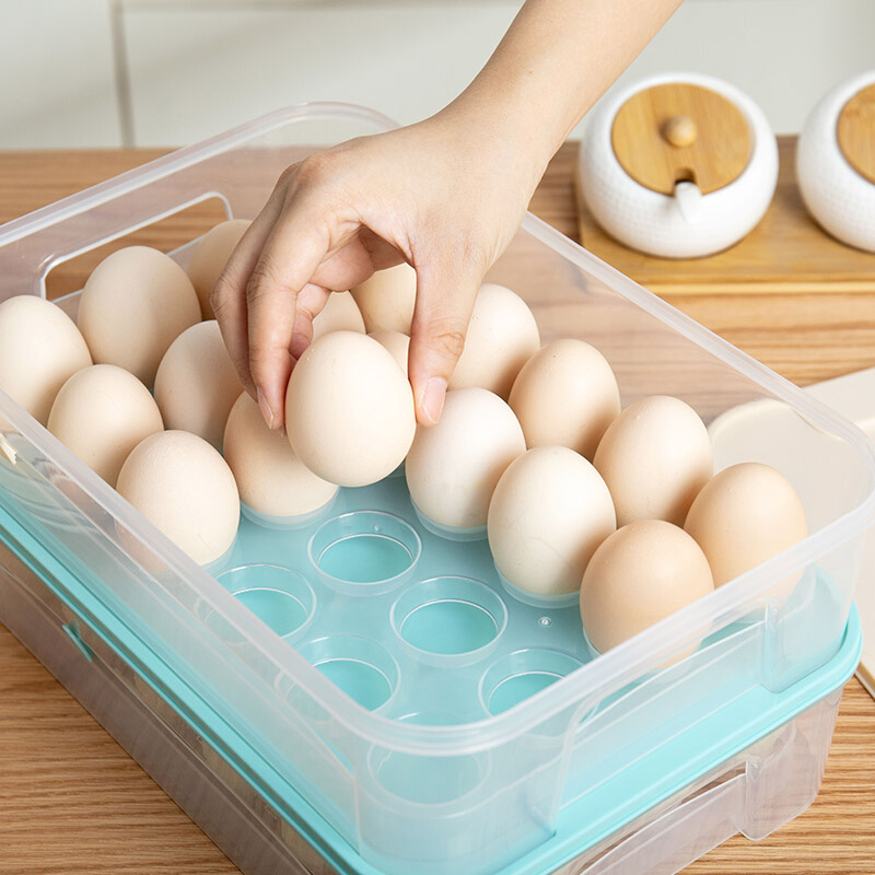 新品百货带盖鸡蛋收纳盒鸡蛋盒厨房冰箱食物保鲜家用塑料蛋