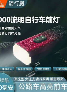 适用捷安特xtc800/820/800plus山地自行车夜骑灯强光超亮装备配件