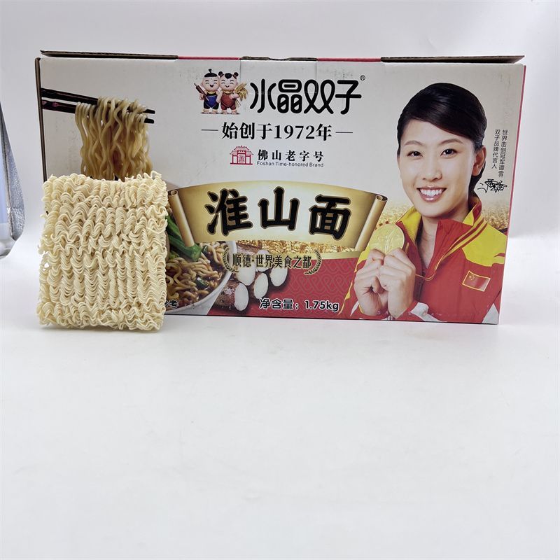 水晶双子淮山面 非油炸宽面条 汤面炒面火锅面大碗面3.5斤整箱