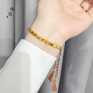 金店同款沙金金扭扭珠手链金珠珠简约时尚气质百搭送女友礼物