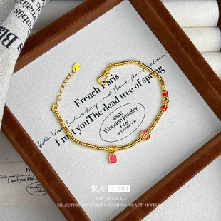 越南沙金古法烧蓝盘缠沙金手链手小盘缠珠日进斗金小手链不掉色