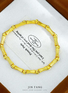 2026新款越南沙金999新中式猫眼拉丝竹节手串手链精致高级感时尚