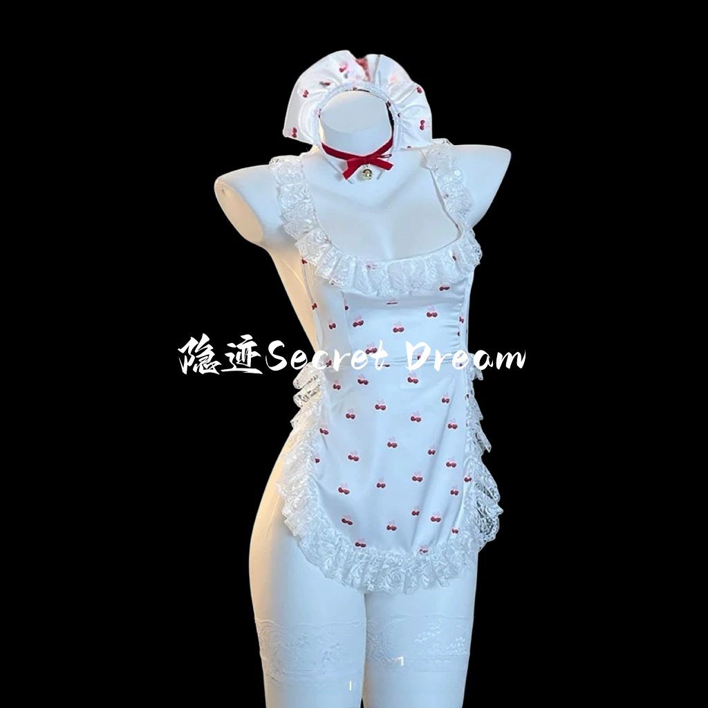 隐迹纯欲风cos厨娘围裙暴击套装新款性感诱惑露背趣味女仆制服