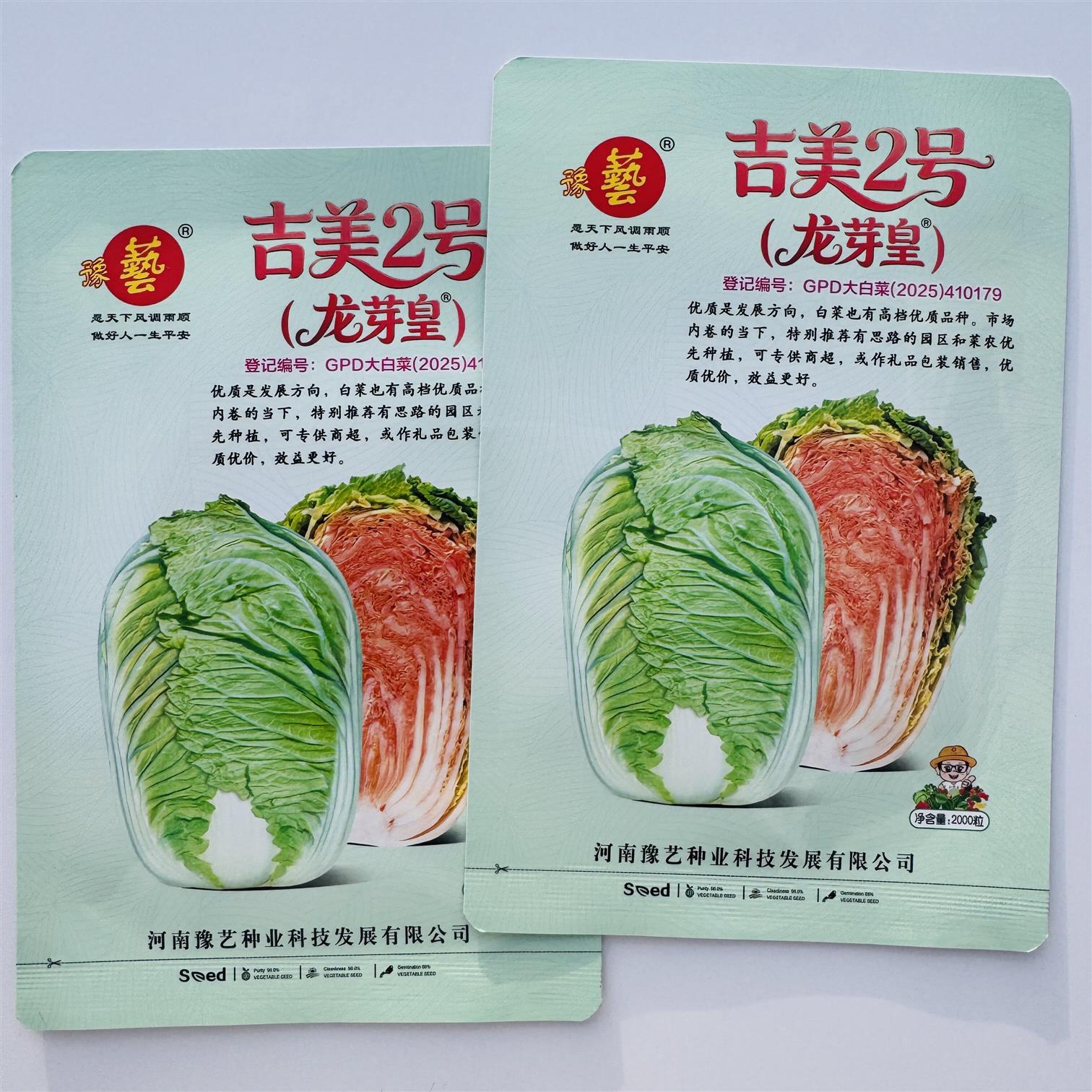 吉美2号龙芽皇大白菜种子 60天橘红心结球包心白菜火锅菜种籽秋播