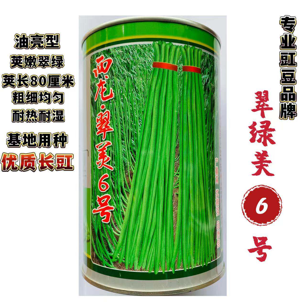 西龙翠美6号豇豆种子高产耐热耐湿油亮翠绿长豆角种籽春秋蔬菜孑 - 实物图
