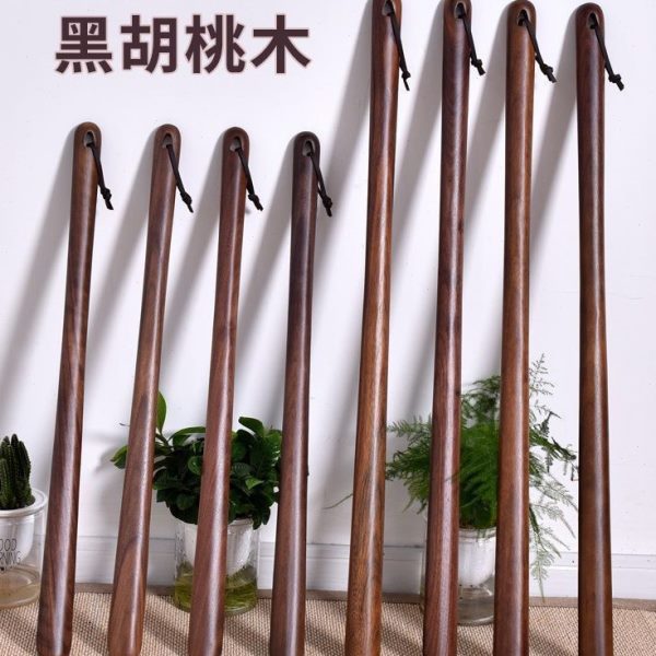 不鞋提胡桃木弯鞋孕妇长柄加长穿神器器腰鞋拔子扒鞋家用实木木质