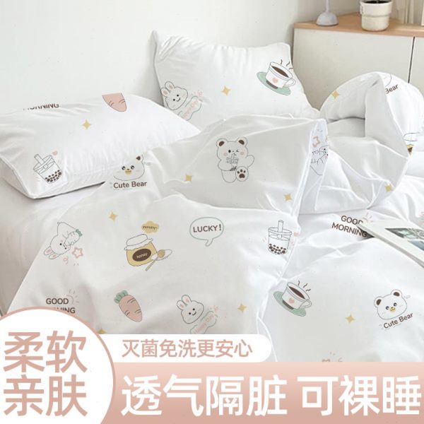 双人酒店四件套加厚一次性床单被罩枕套旅游隔脏便携旅行床上用品