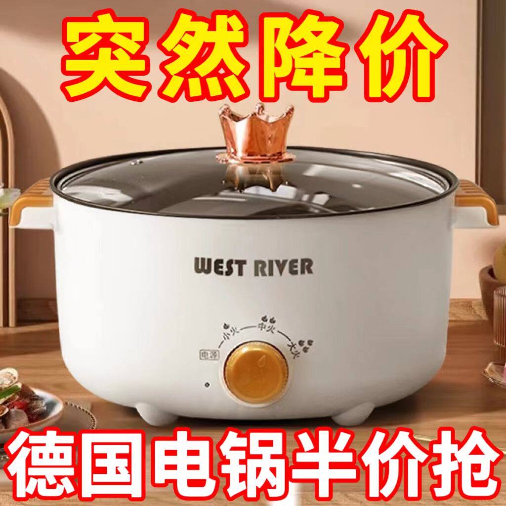 德国家用电煮锅宿舍小电锅电炒蒸煮一体锅电炒锅一体多功能电火锅