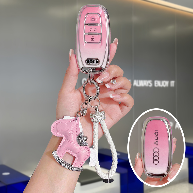 奥迪汽车钥匙套a6la4lq5la3q3钥匙扣q2la7a8q4etronA6L新款钥匙壳