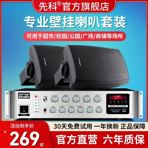 先科壁挂式音响店铺专用
