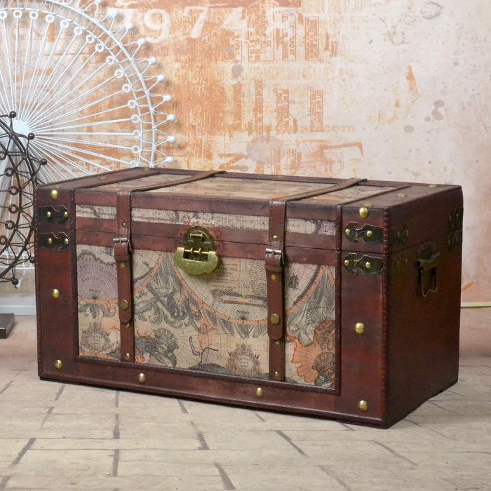 特大仿古欧式木箱老式箱子复古收纳箱做旧服饰店拍摄密室道具箱