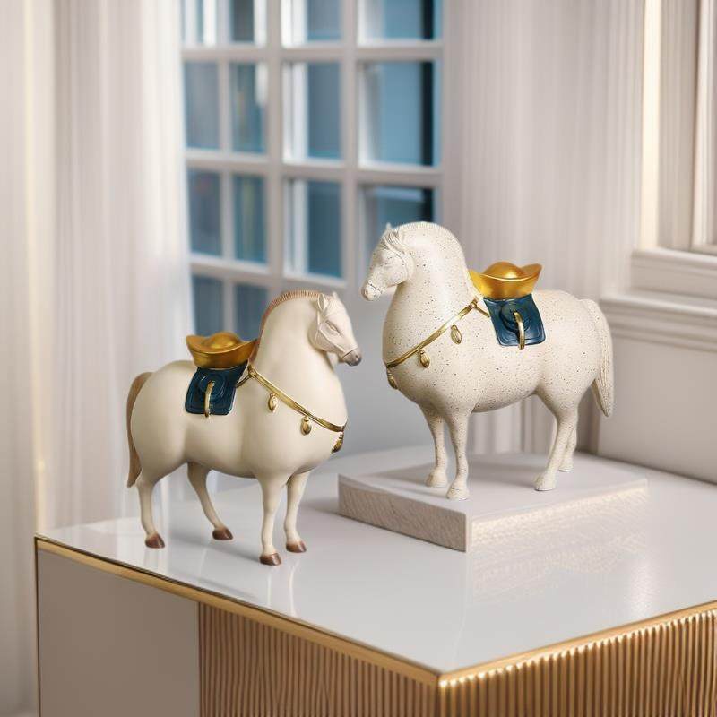 新中式唐朝马上有钱陶瓷摆件客厅电视柜酒柜办公室桌面摆件装饰品,金属材料及制品,金属加工件/五金加工件,淘宝优惠券,粉丝福利购,淘宝优惠卷