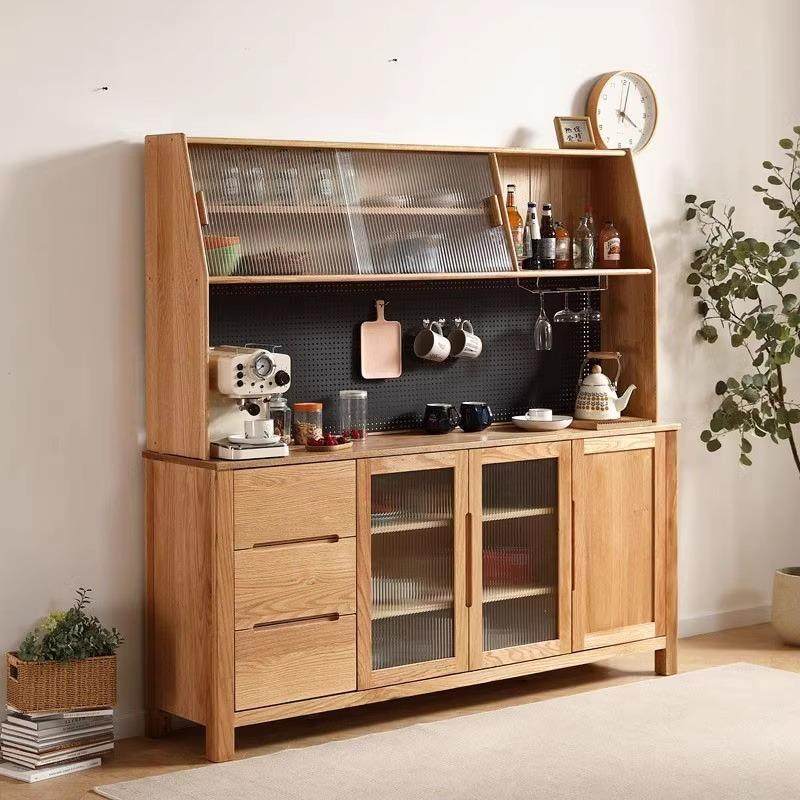 鹿特丹餐边柜上下台矮上架红橡木高上架全实木餐边柜厨房储物