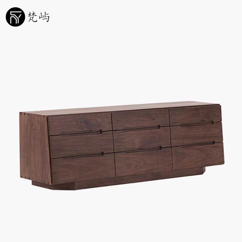 北美黑胡桃木实木九斗柜多功能储物柜客厅卧室靠墙抽屉柜收纳柜子,基础建材,脚轮/万向轮,淘宝优惠券,粉丝福利购,淘宝优惠卷