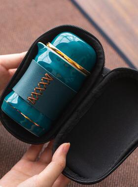 小蛮腰陶瓷旅行快客杯一壶三杯套装国潮新品简约中式大气家用送礼