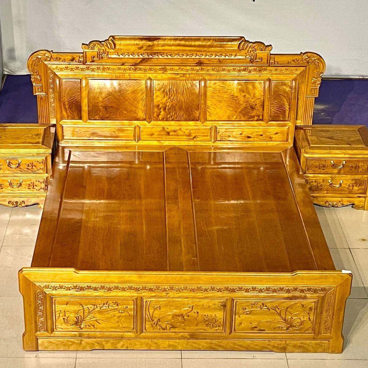 金丝楠木高低床小叶桢楠古典中式家具大床实木高档