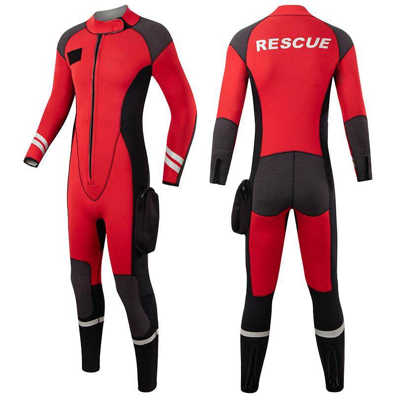 3/5/7MM水域湿衣救生浮潜水下连体衣抢险救灾户外保暖服专用防寒