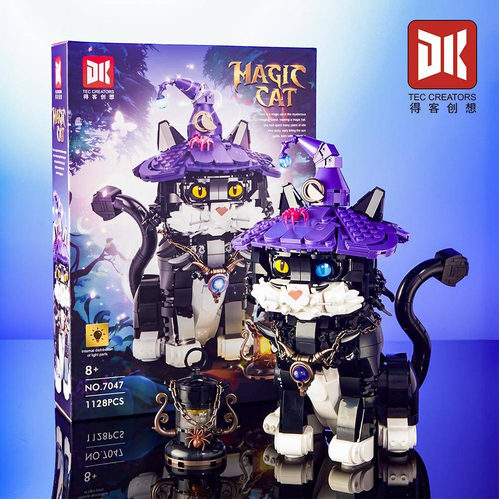 得客创想7047魔法猫变色眼睛益智科教儿童积木拼装玩具