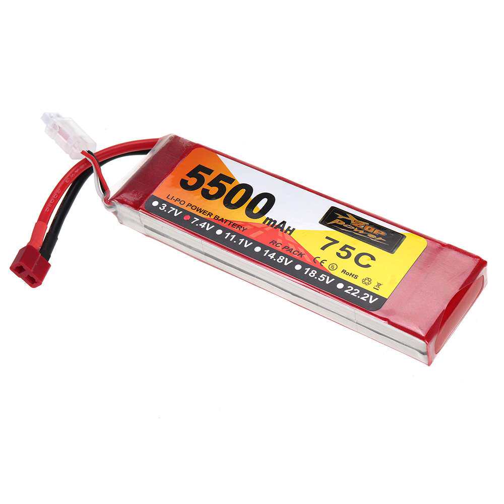 16年直销 ZOP power 7.4V 5500mAh 75C 2S 高倍率聚合物电池
