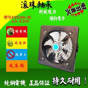 高速排气扇FZY250厨房油烟纯铜电机低噪音10寸排风机卫生间换气扇