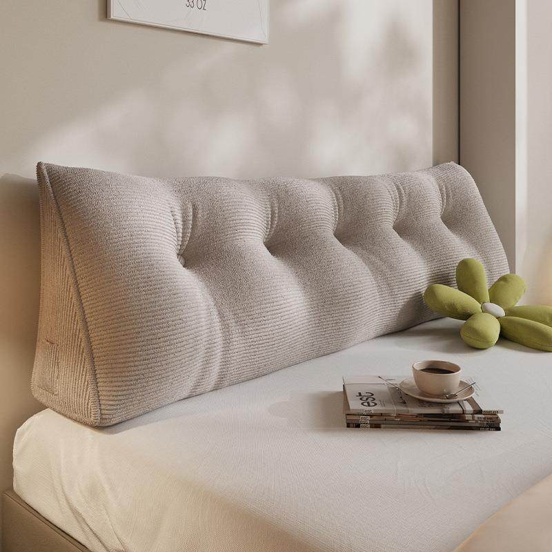 床头软包靠背垫床缝填充神器床头防撞软垫浅灰三角大靠背榻榻米床