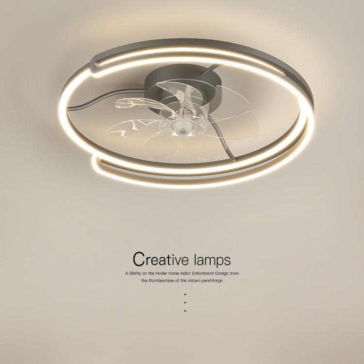 餐厅风扇灯一体设计艺术灯具主卧房间现代简约智能家用卧室吸顶灯