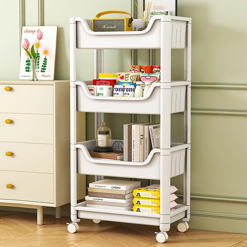 置物架可移动书架收纳小推车带轮宿舍置物架家用多功能厨房卫生间